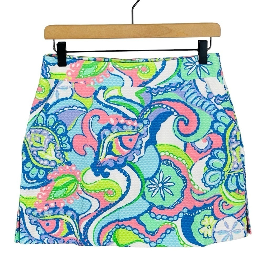 Lilly Pulitzer Marigold Skort 2 Conch Republic High Rise Cotton Skirt Over Short